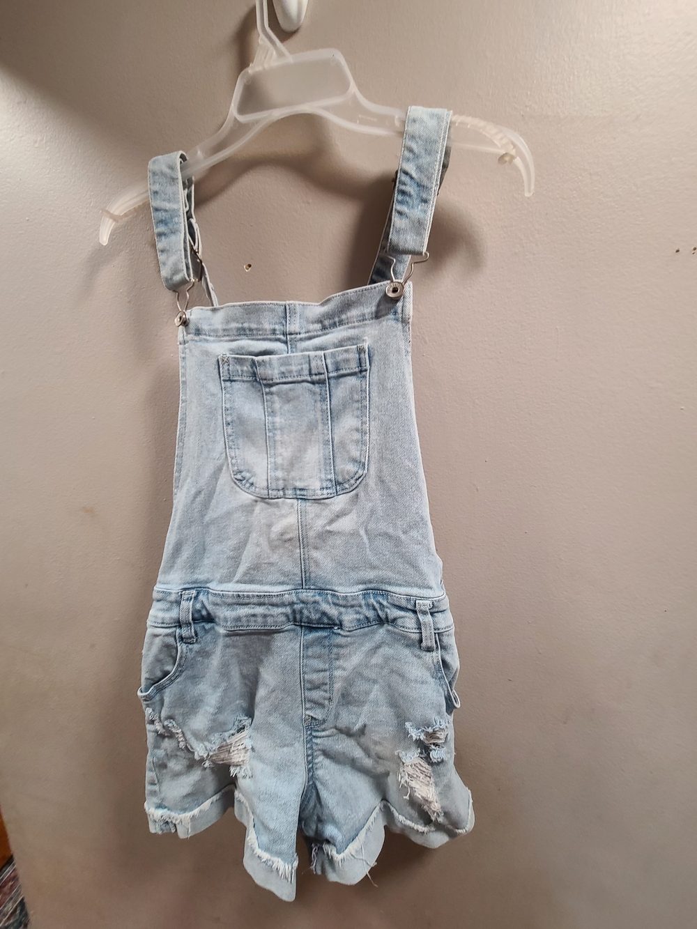 Wallflower Light Blue Denim Short Overalls Juniors Size Xl